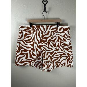 Spanx Size 1X Shorts Brown Zebra Print Shapewear Pull On Elastic Waist Shaping